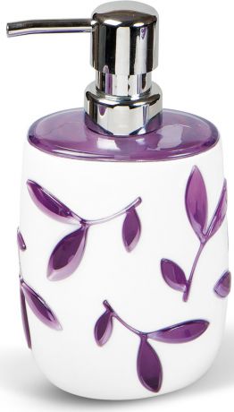 Дозатор для жидкого мыла Tatkraft "Immanuel Olive Violet", цвет: белый, фиолетовый