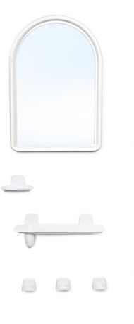 Зеркало для ванной комнаты "Berossi", с аксессуарами, цвет: белый