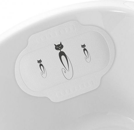 Подголовник для ванны Bacchetta "Cats", цвет: белый, 25 х 34 см