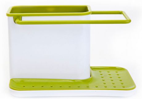 Органайзер для раковины "Bradex", вертикальный, цвет: белый, зеленый