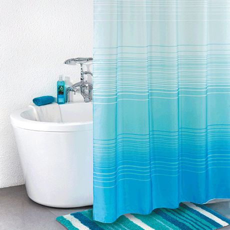 Штора для ванной Iddis "Blue Horizon", цвет: синий, 200 x 200 см