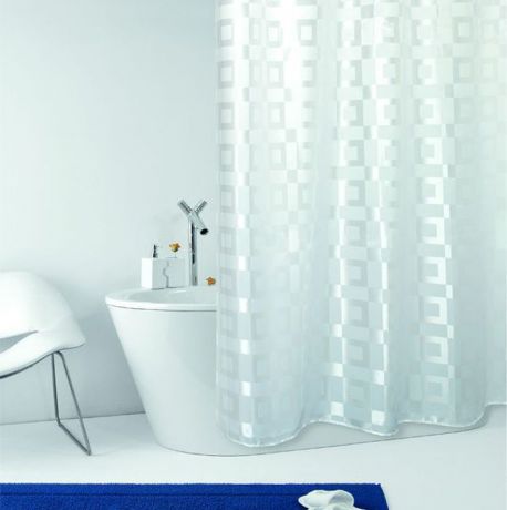 Штора для ванной Bacchetta "Dama", цвет: белый, 180 х 200 см