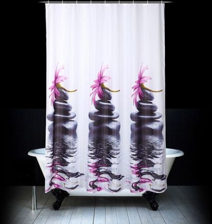 Штора для ванной Dasch "Дзен", цвет: мультиколор, 180 х 200 см
