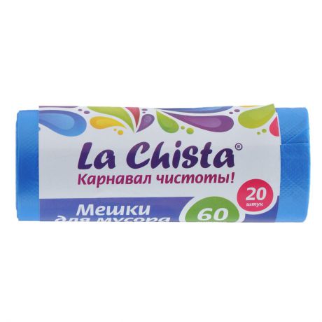 Мешки для мусора "La Chista", цвет: синий, 60 л, 20 шт