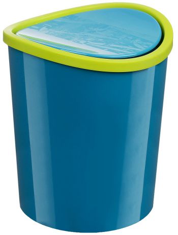 Контейнер для мусора "Idea", цвет: бирюзовый, салатовый, 1,6 л