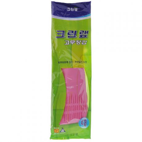 Перчатки хозяйственные Clean Wrap "Latex Glove", цвет: розовый. Размер L