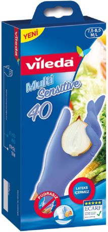 Перчатки одноразовые "Vileda", 40 шт. Размер M/L