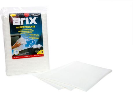 Салфетка для уборки "Arix", цвет: белый, 37 х 50 см, 3 шт