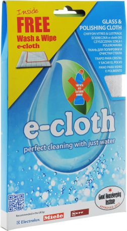 Набор салфеток "E-cloth" для полировки и очистки стекла, цвет в ассортименте, 2 шт