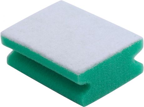 Губка для уборки "Лайма", для деликатных поверхностей, профильная, цвет: зеленый, 4,8 х 12 х 8,6 см. 601556