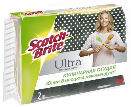 Губки для мытья посуды Scotch-Brite Ultra, цвет в ассортименте, 2 шт