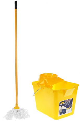 Комплект для уборки пола "Rozenbal", цвет: желтый, 12 л. R211614