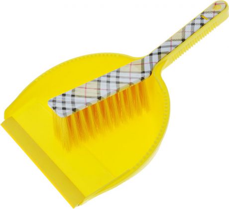 Набор для уборки МФК-профит "Клетка": щетка-сметка, совок, цвет: желтый