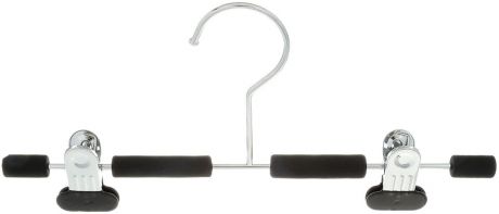 Вешалка для брюк и юбок Attribute Hanger "Eva", с клипсами, цвет: черный, длина 30 см