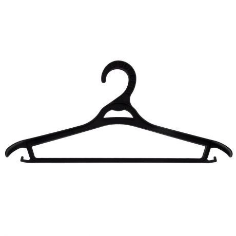 Вешалка для одежды "Полимербыт", с перекладиной, с крючками, цвет: черный, размер 48-50