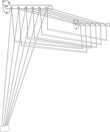 Cушилка для белья ЛакМет "Лифт", настенная, длина 1,8 м