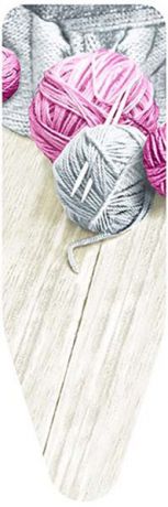 Чехол для гладильной доски Colombo New Scal "Клубки пряжи", цвет: серый, розовый, 130 х 50 см