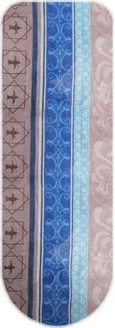 Чехол для гладильной доски "Eva", цвет: коричневый, синий, голубой, 129 х 45 см