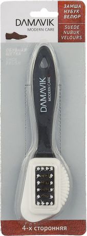 Щетка для обуви "Damavik", для нубука и замши, цвет: черный, белый