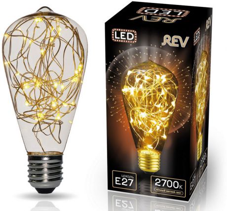 Лампа светодиодная REV "Copper Wire", ST64, теплый свет, цоколь Е27, 2 Вт. 32445 4