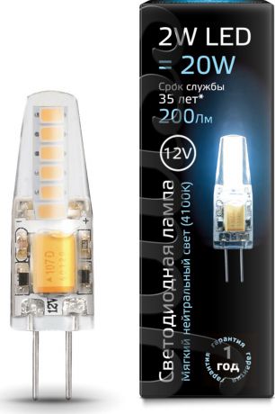 Лампа светодиодная Gauss "LED", G4, 12V, 2W, 4100K, 1/20/200