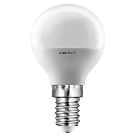 Ergolux LED-G45-5W-E14-3K (Эл.лампа светодиодная Шар 5Вт E14 3000K 172-265В) NEW