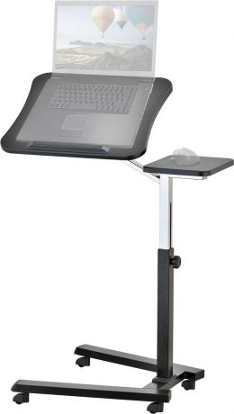 Стол для ноутбука Tatkraft "JOY", на колесиках, с подставкой для мышки, цвет: черный