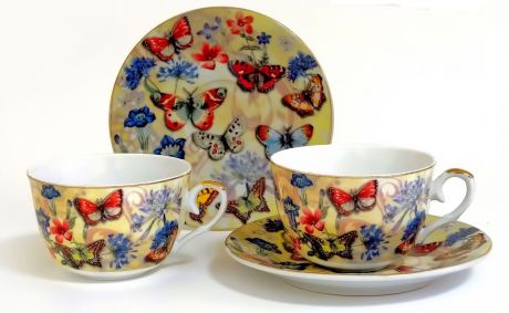 Набор чайный Briswild "Бабочки и васильки", 4 предмета