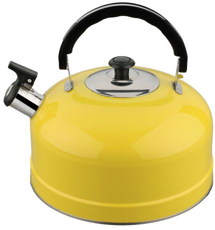 Чайник "Irit", со свистком, цвет: желтый, 2,5 л
