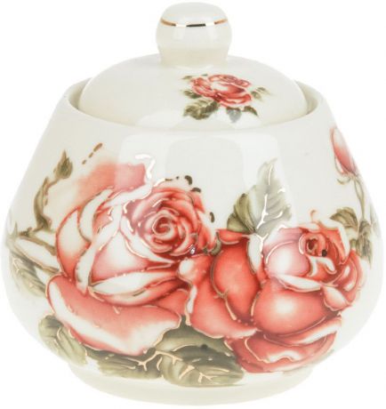 Сахарница Best Home Porcelain "Рубиновые розы", 300 мл