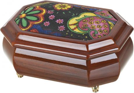 Шкатулка для ювелирных украшений ArtHouse "Цветочная поляна", цвет: коричневый, 16 х 11,5 х 7 см