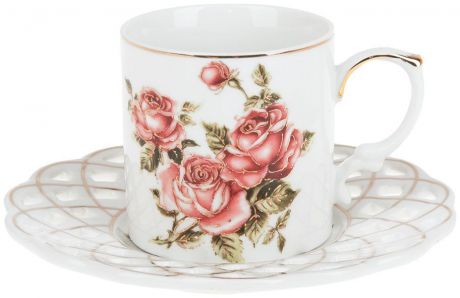 Набор кофейный Best Home Porcelain "Рубиновые розы", 175 мл, 12 предметов