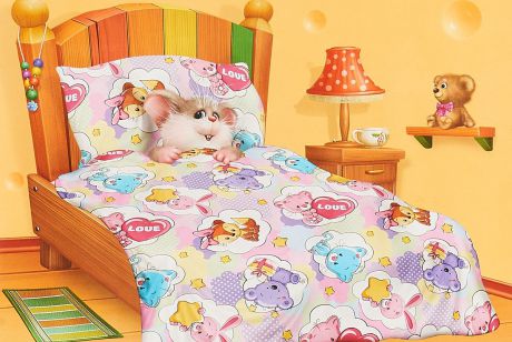 Комплект в кроватку Кошки-Мышки "Зверята", детский, наволочка 40x60
