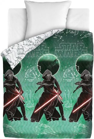 Покрывало Непоседа "Star Wars. Созвездие", стеганое, цвет: зеленый, 145 х 200 см
