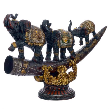 Фигурка декоративная Molento "Слоны на бивне", высота 27 см