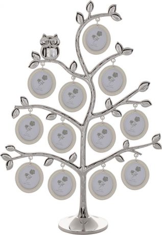 Фоторамка Platinum "Дерево", цвет: светло-серый, на 12 фото, 4 x 5 см. PF10726