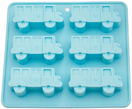 Форма для выпечки кексов Fissman "Автобус", силиконовая, 6 ячеек, цвет в ассортименте, 22 х 20 х 28 см