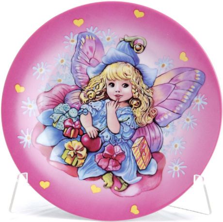 Набор детской посуды Loraine "Ангел", цвет: розовый, белый, синий, 3 предмета