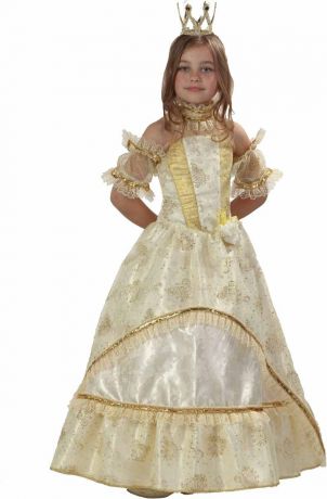 Батик Карнавальный костюм для девочки Золушка-Принцесса цвет золотой желтый белый размер 30