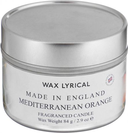 Свеча ароматическая Wax Lyrical "Солнечный апельсин. Сделано в Англии", 4,8 x 4,8 x 6,4 см