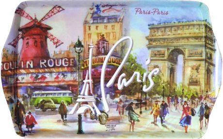 Поднос сервировочный GiftLand "Париж-Париж", 38,8 x 24 см