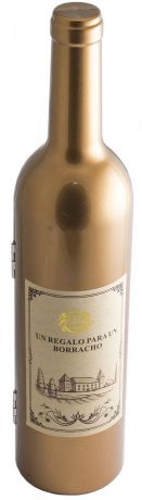 Набор винный Эврика "Бутылка золотая", высота 32 см