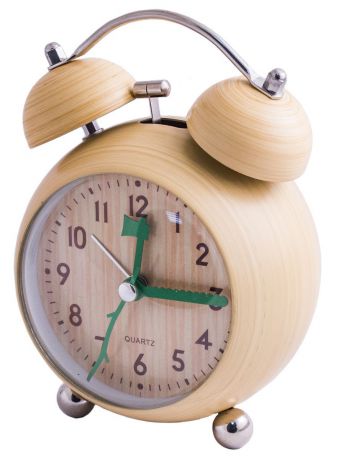 Часы-будильник Эврика "Дерево", круглый, цвет: коричневый