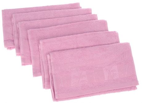 Набор полотенец Brielle "Bamboo", цвет: розовый, 30 х 50 см, 6 шт