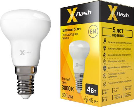 Лампа светодиодная X-Flash XF-E14-R39-4W-3000K-230V
