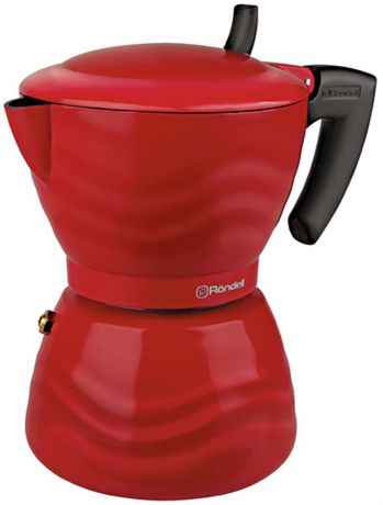 Кофеварка гейзерная Rondell "Fiero", цвет: красный, на 6 чашек, 300 мл