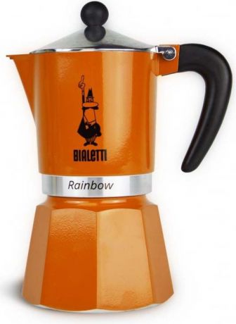 Кофеварка гейзерная Bialetti "Rainbow", цвет: оранжевый, на 3 чашки