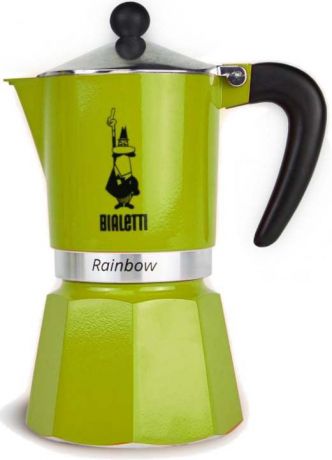 Кофеварка гейзерная Bialetti "Rainbow", цвет: зеленый, на 3 чашки