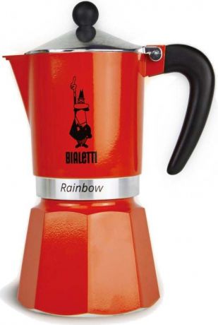 Кофеварка гейзерная Bialetti "Rainbow", цвет: красный, на 6 чашек