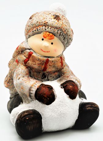 Сувенир Яркий Праздник "Мальчик со снежком", 10 х 9 х 13,5 см